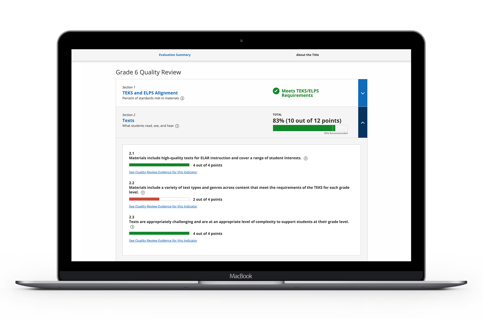 Example of a Quality Review on the Texas Resource Review