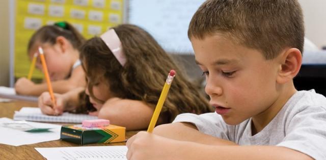 Boy writing