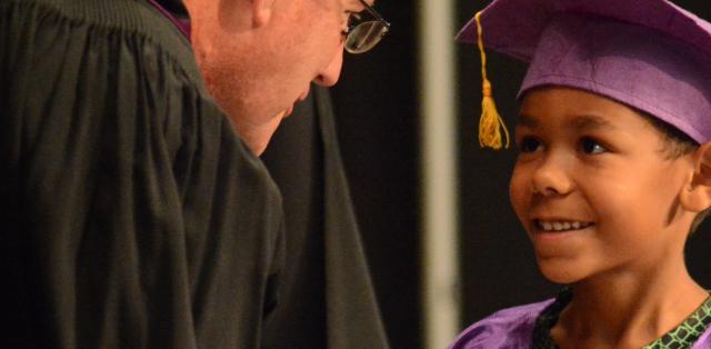 little boy graduating from Kindergarten